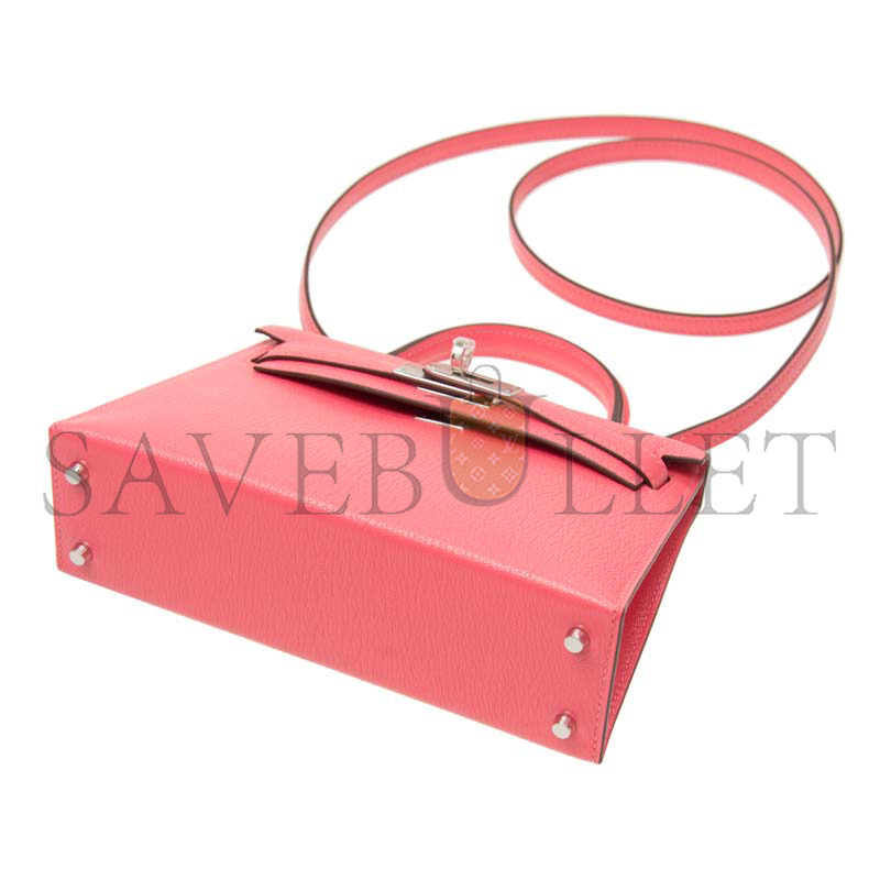 H**me5 master mini kelly rose lipstick chÈvre palladium hardware (19*12*5.5cm)